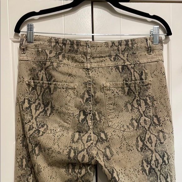 Zara | Jeans | Zara Snake Print Jeans Beige And Black | Poshmark